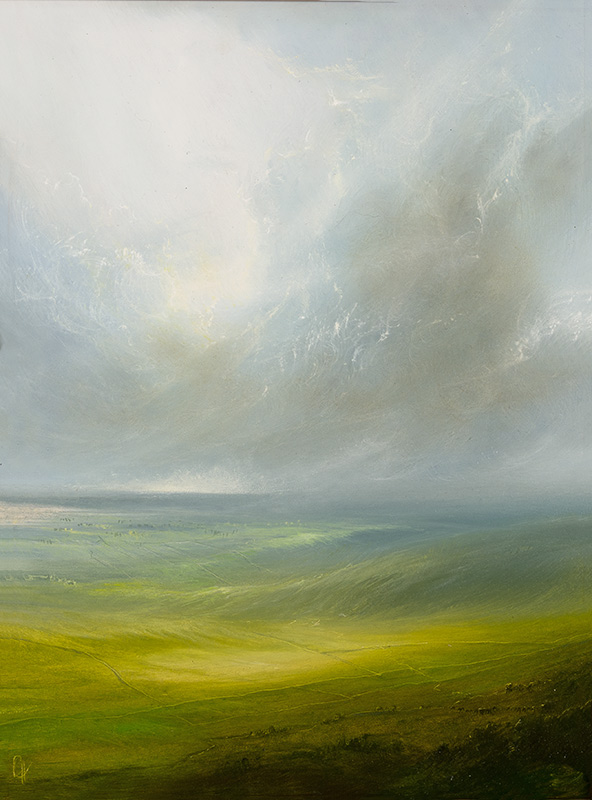 Clare Haley, Original oil painting on panel, Morning Glory