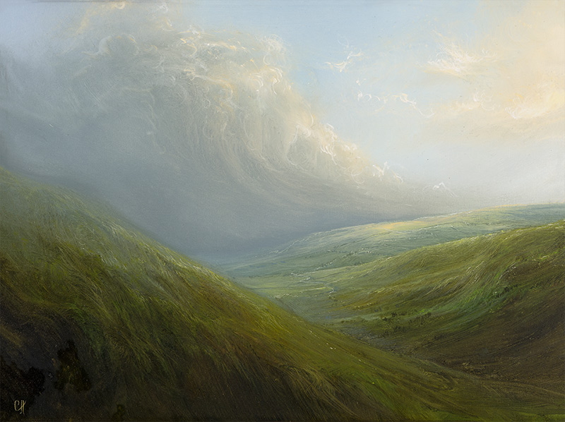 Clare Haley, Original oil painting on panel, Sky High