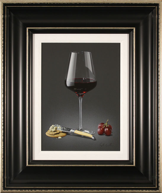 Colin Wilson, Original acrylic painting on board, Red Wine and Stilton, click to enlarge