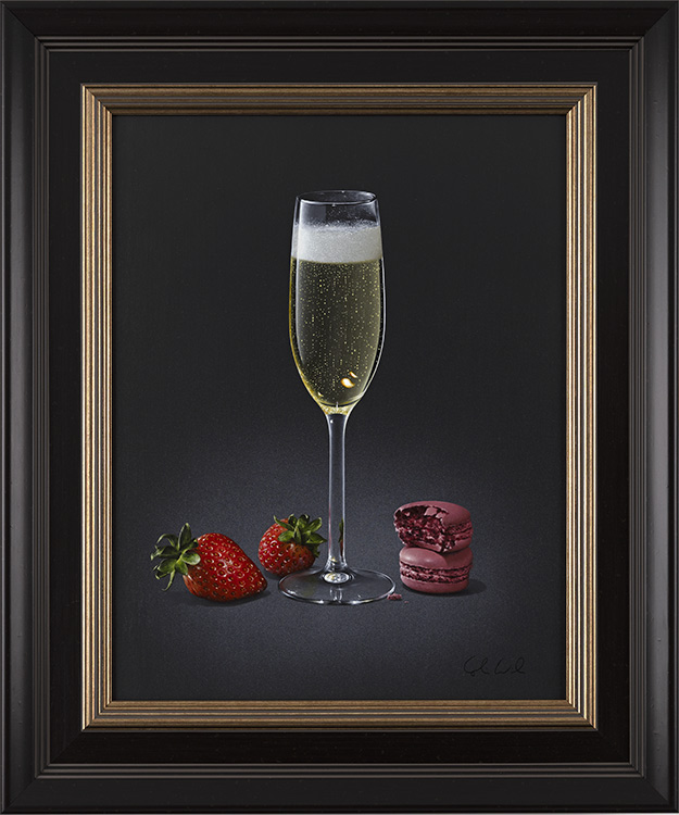 Colin Wilson, Original acrylic painting on board, Fizz à la Fraise