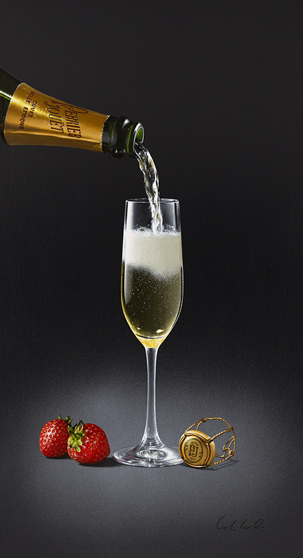 Colin Wilson, Original acrylic painting on board, A Moment Uncorked