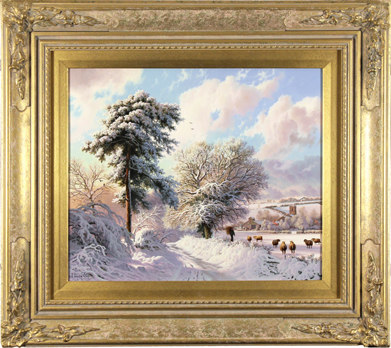 Daniel Van Der Putten, Original oil painting on panel, Weedon Lane in Winter, Northamptonshire, click to enlarge