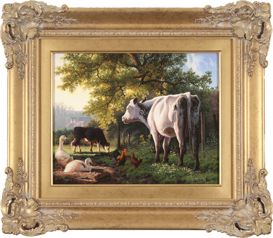 Daniel Van Der Putten, Original oil painting on panel, Farmyard Corner