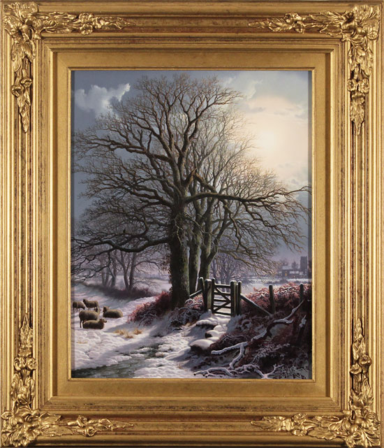 Daniel Van Der Putten, Original oil painting on panel, Christmas Eve in the Fields, click to enlarge