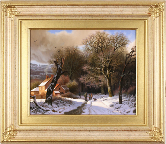 Daniel Van Der Putten, Original oil painting on panel, Farm near Harlestone, Northamptonshire
