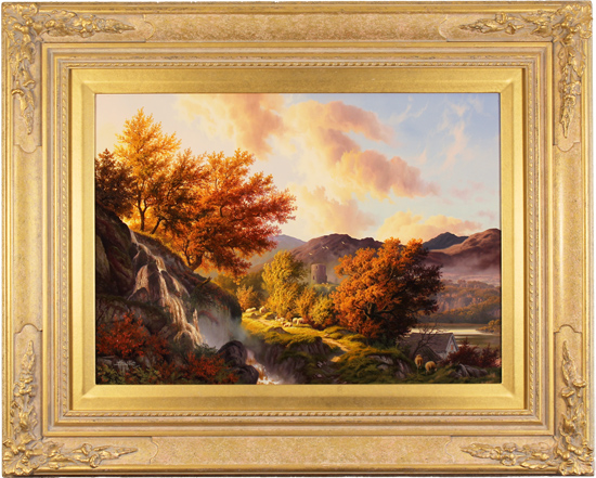 Daniel Van Der Putten, Original oil painting on panel, Autumn at Llanberis, Wales