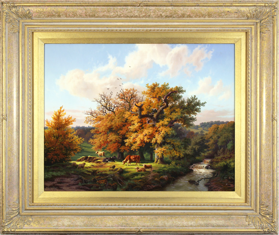 Daniel Van Der Putten, Original oil painting on panel, Autumn at Charwelton, click to enlarge