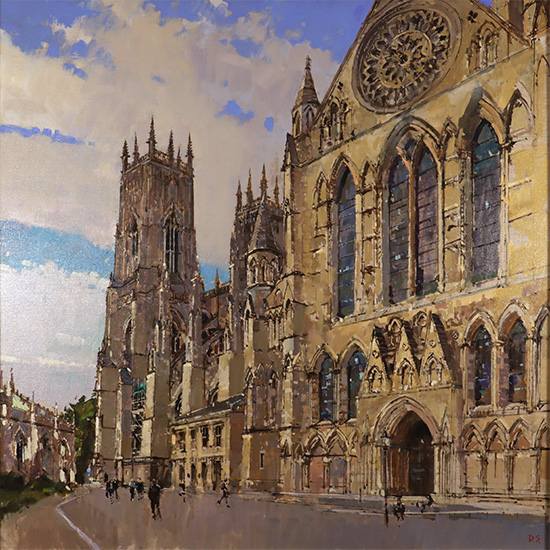 David Sawyer, RBA, Original oil painting on canvas, York Minster from the South East