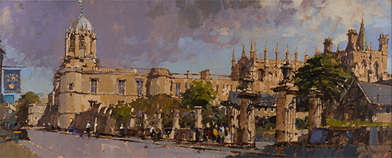 David Sawyer, RBA, Original oil painting on panel, Christ Church College, Chapel and Refectory, Oxford