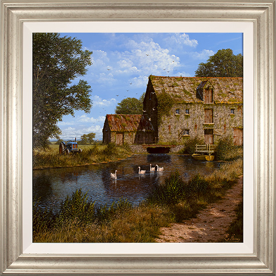 Edward Hersey, Original oil painting on panel, Riverside Farm ...