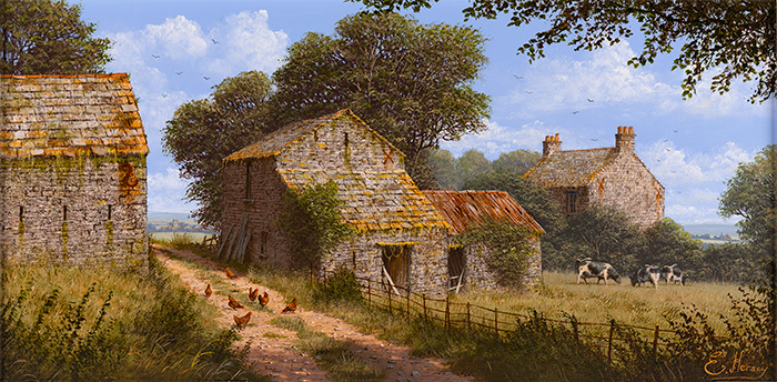Edward Hersey, Original oil painting on panel, Off the Beaten Track