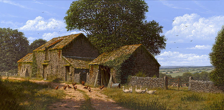 Edward Hersey, Original oil painting on panel, Views of the Vale, North Yorkshire