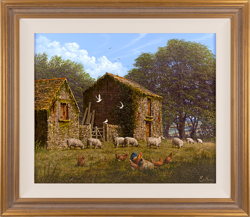 Edward Hersey, Original oil painting on panel, All Creatures Great and Small