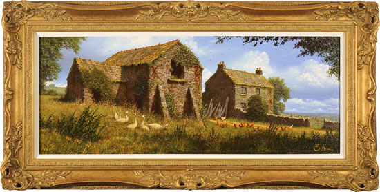 Edward Hersey, Original oil painting on canvas, Summer Farmhouse