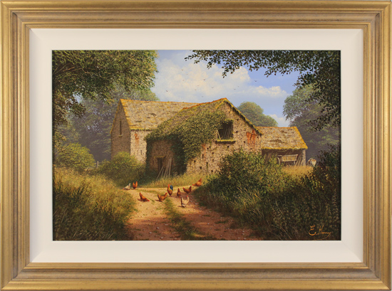 Edward Hersey, Original oil painting on canvas, Cotswolds Farm, click to enlarge