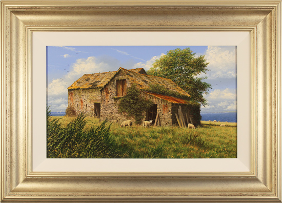 Edward Hersey, Original oil painting on canvas, Seaside Barn, Pembrokeshire, click to enlarge