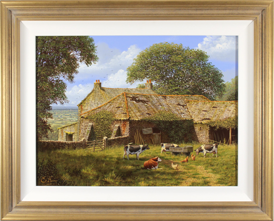 Edward Hersey, Original oil painting on canvas, Summer Grazing, click to enlarge