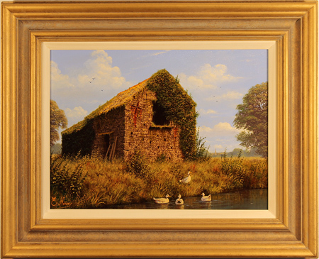 Edward Hersey, Original oil painting on canvas, Cotswolds Barn, click to enlarge