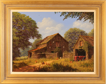 Edward Hersey, Original oil painting on canvas, Cotswolds Farm, click to enlarge