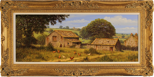 Edward Hersey, Original oil painting on canvas, Summer Farmhouse, click to enlarge