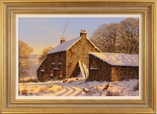 Edward Hersey, Original oil painting on canvas, West Country Snow Scene ...