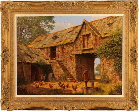 Edward Hersey, Original oil painting on canvas, Country Barn, click to enlarge