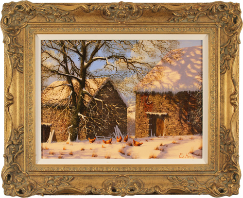 Edward Hersey, Original oil painting on canvas, Snow Scene, click to enlarge