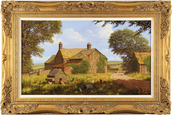 Edward Hersey, Original oil painting on canvas, Cotswolds Farm, click to enlarge