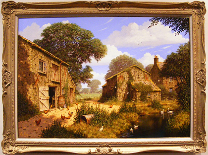 Edward Hersey, Original oil painting on canvas, In the Cotswolds, click to enlarge