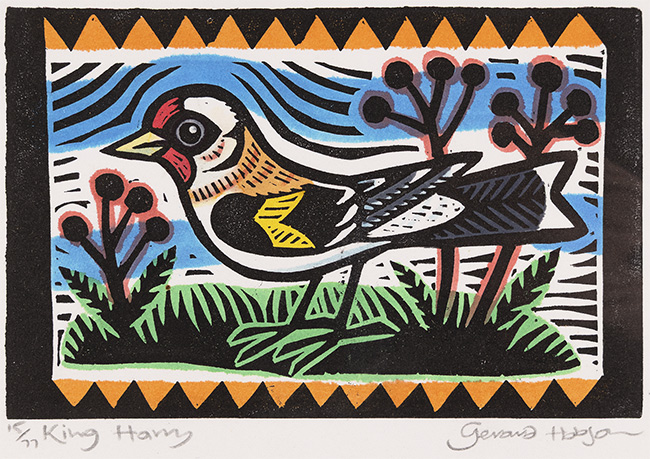 Gerard Hobson, Original linocut print, King Harry