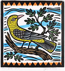 Gerard Hobson, Original linocut print, Golden Oriole