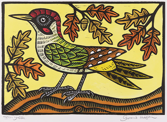 Gerard Hobson, Original linocut print, Yaffle