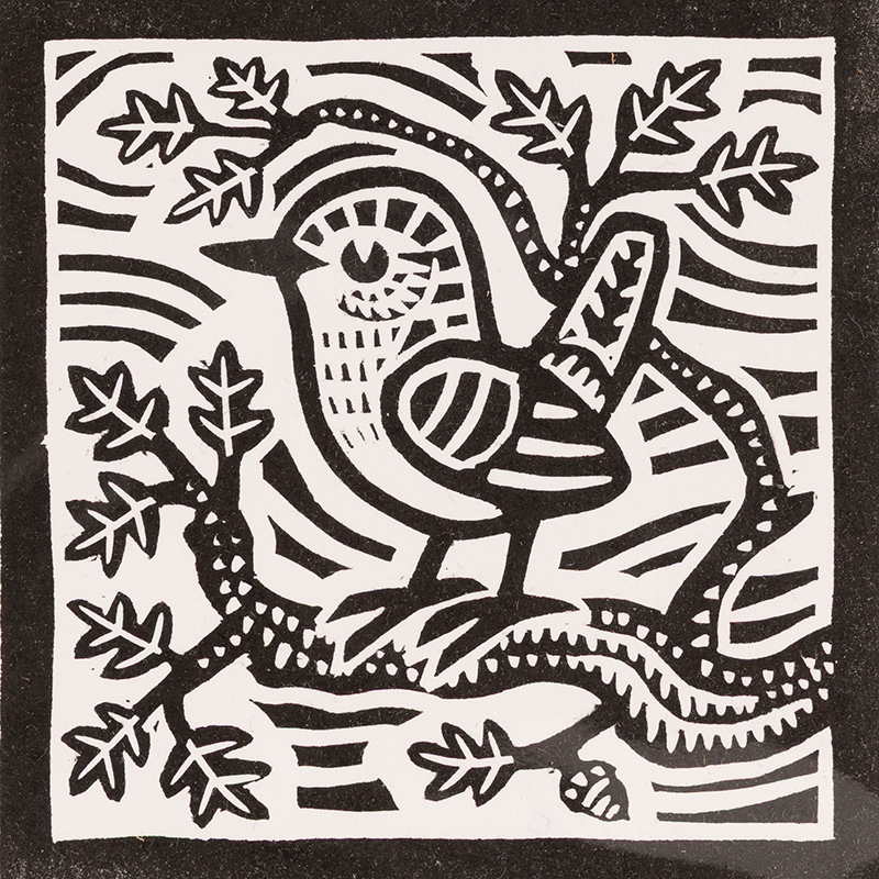 Gerard Hobson, Original linocut print, Wren