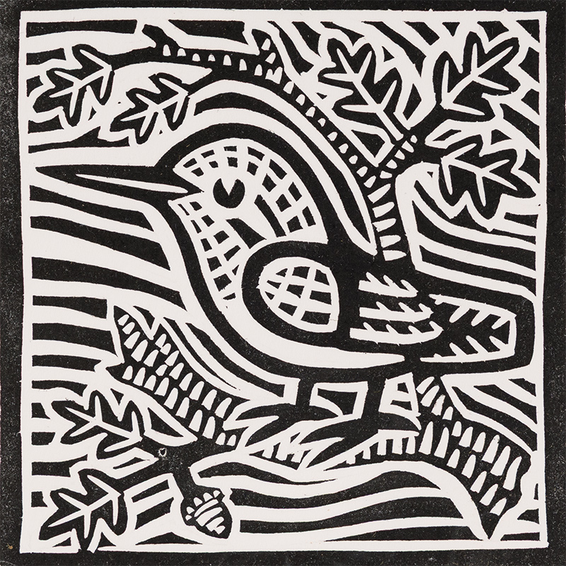 Gerard Hobson, Original linocut print, Kingfisher