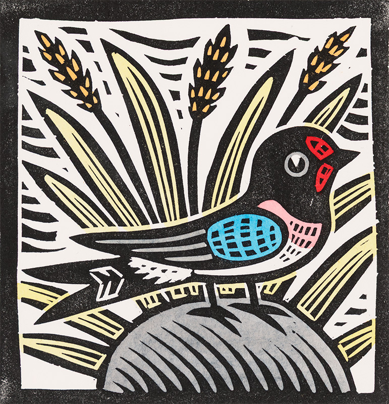 Gerard Hobson, Original linocut print, Swallow