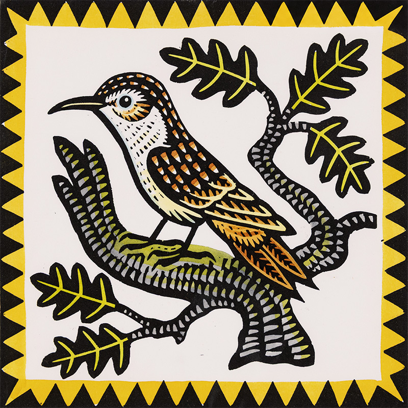 Gerard Hobson, Original linocut print, Tree Creeper
