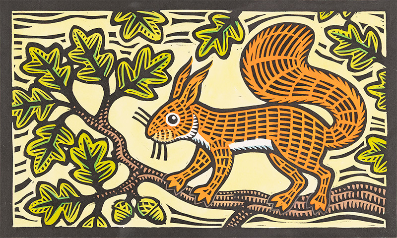 Gerard Hobson, Original linocut print, Yorkshire Red