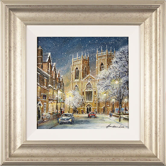 Gordon Lees, Original oil painting on panel, York Minster in Snow, click to enlarge