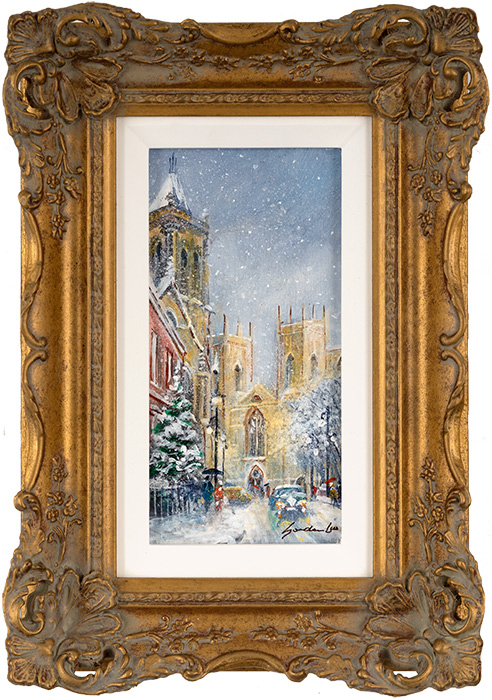 Gordon Lees, Original oil painting on panel, A Winter's Eve, York Minster