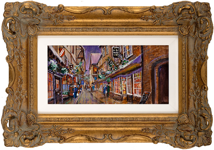 Gordon Lees, Original oil painting on panel, The Shambles, York