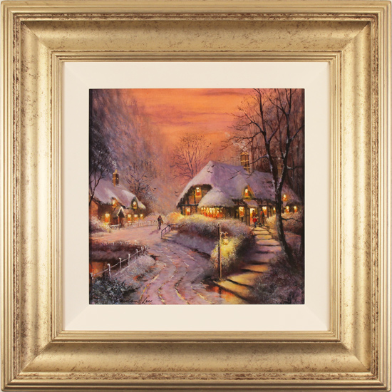 Gordon Lees, Original oil painting on panel, The Village Winter, click to enlarge