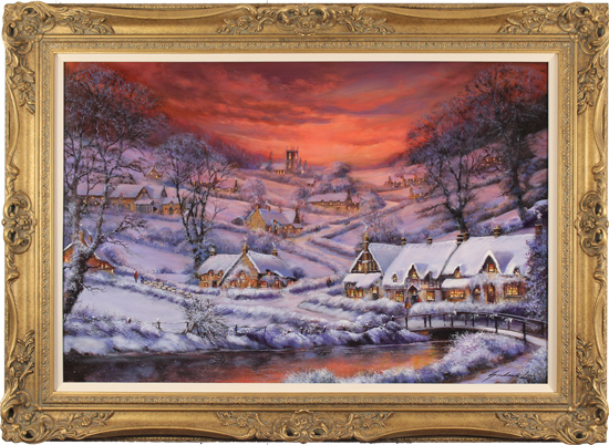 Gordon Lees, Original oil painting on panel, Winter's Splendour, The Cotswolds, click to enlarge