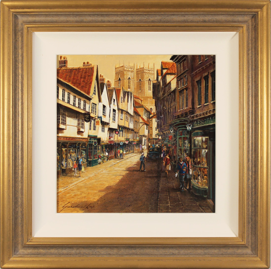 Gordon Lees, Original oil painting on panel, Low Petergate, York, click to enlarge