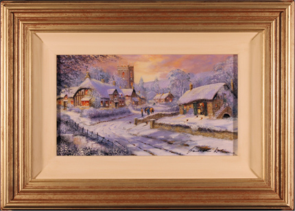 Gordon Lees, Original oil painting on canvas, The Cotswolds in Snow, click to enlarge