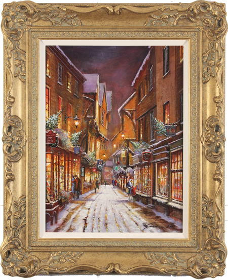 Gordon Lees, Original oil painting on panel, The Shambles, York, click to enlarge