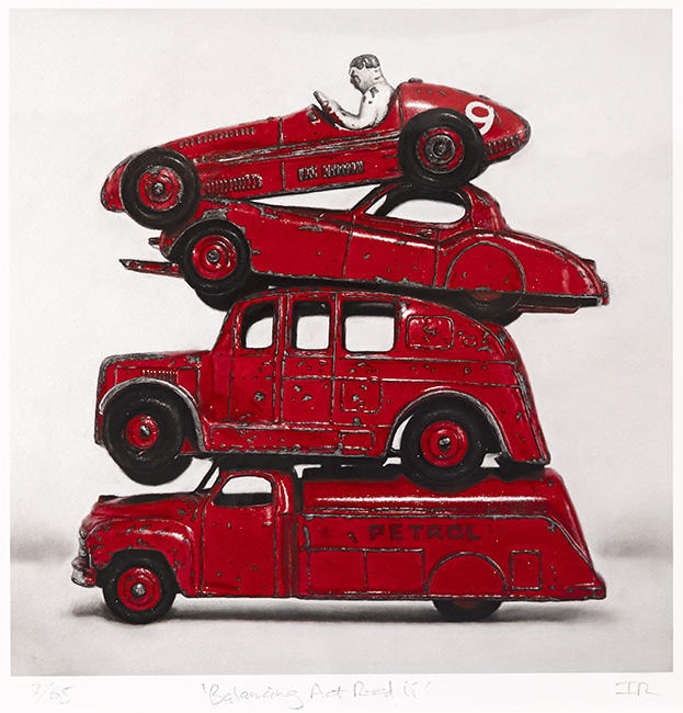 Ian Rawling, PS, Signed limited edition print, Balancing Act Red II