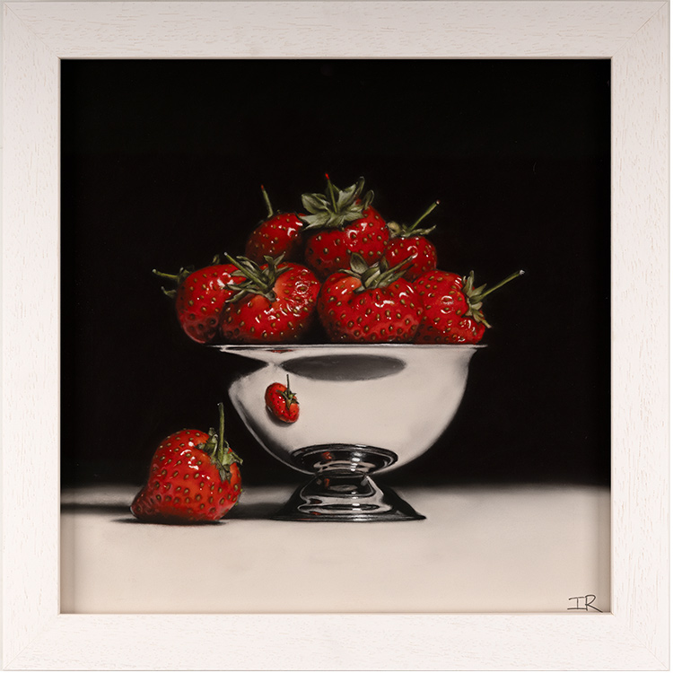 Ian Rawling, PS, Pastel, Strawberries in Bowl