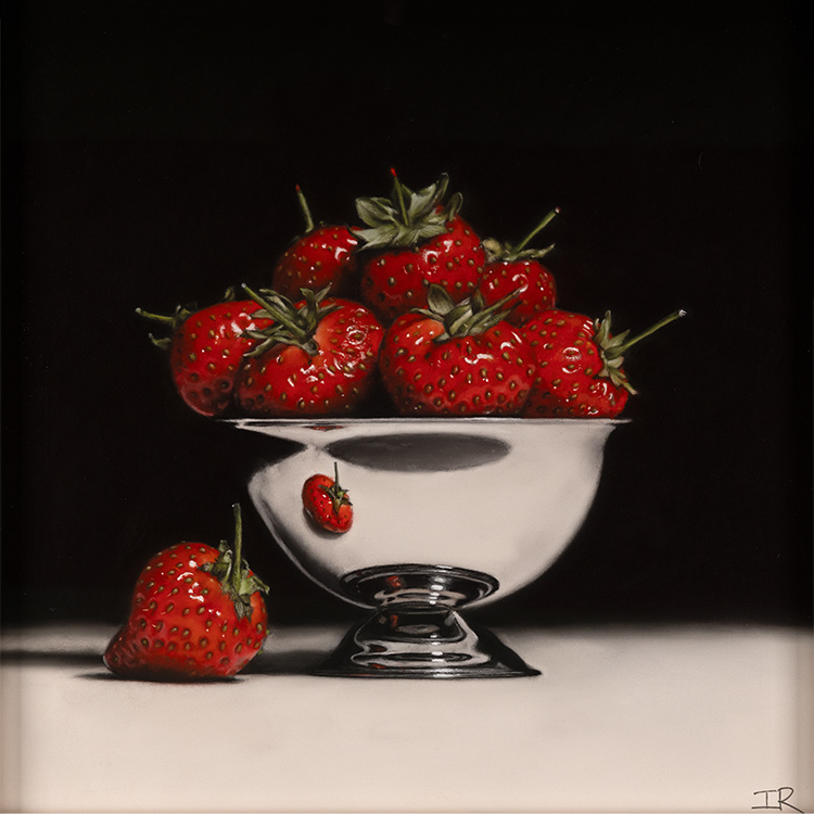 Ian Rawling, PS, Pastel, Strawberries in Bowl