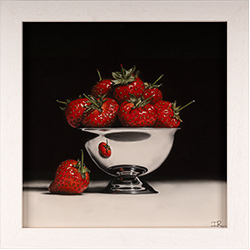 Ian Rawling, PS, Pastel, Strawberries in Bowl