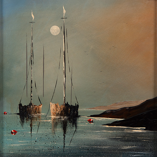 Jay Nottingham, Original oil painting on panel, Moonrise